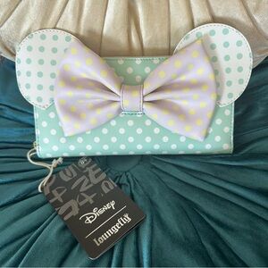 Disney Minnie Mouse 3D Bow and Ears Polka Dot Loungefly Wallet: NWT